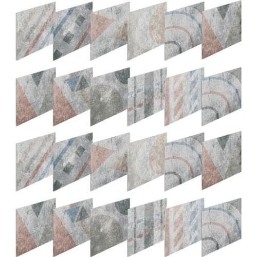 24pcs Decorative Peel Stick Wall Sticky Backsplash Floor Stair Stickers Waterproof Removable Tile Decals for Bathroom