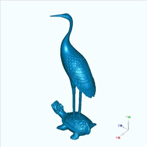 3D Model for cnc in STL file format animal Crane and Turtle