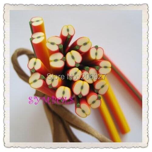 5pcs A-01 5mm Cute Apple Fruit Cane Fancy Nail Art Polymer Clay Cane Nail Art Decoration