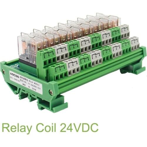 8 Channel OMRON DPDT G2R-2 DIN Rail Mount Interface Relay Module