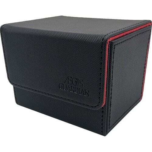 AEGIS GUARDIAN Premium 100+ Card Box For Trading Card Game TCG Deck Case: Black/Red (Inner)
