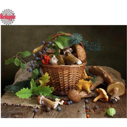DIY Diamond Embroidery Forest Mushroom Basket Diamond Painting Cross Stitch full square round Drill Mosaic diamond wall Decor