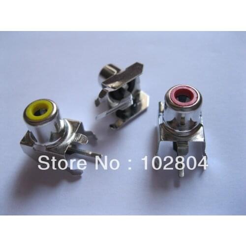AV-8.4-3 AV Pin Jack 3 Color RCA Female Audio Video AV Socket Connector 240 pcs per Lot