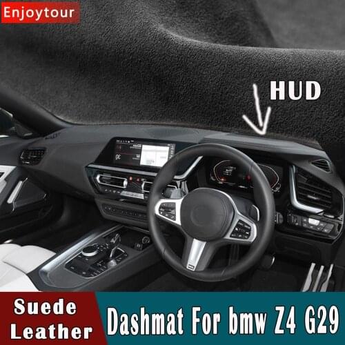 Car-styling Suede Leather Dashmat Dashboard Cover Pad Dash Mat Carpet auto accessories For bmw Z4 G29 2019 2020 RHD