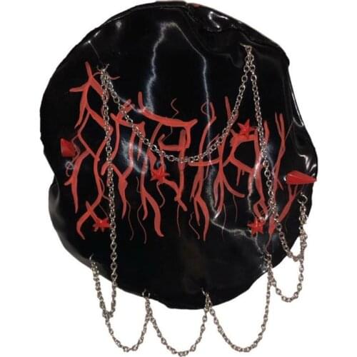 Ruibbit Rock New Arrival Japanese Gothic Girl Punk Berets Hat Harajuku Woman Casual Caps Chain rivet Fashion Hats