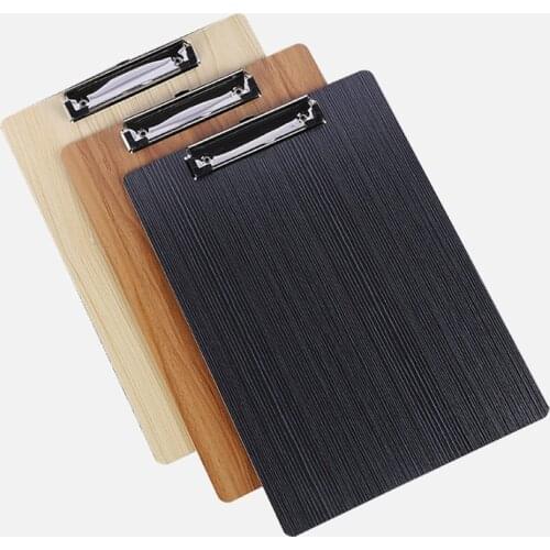 A4 Wooden Clipboard Writing Sheet Pad Storage Clips Folders Board Business Office Supplies Stationery Restaurant Hotel Note Pads