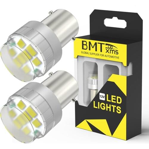 BMTxms 2Pcs For VW Volkswagen POLO 6N 9N 6R 6C Auto LED Back-Up Reverse Lights 1156 P21W Ba15s Bulbs Canbus White 6000K