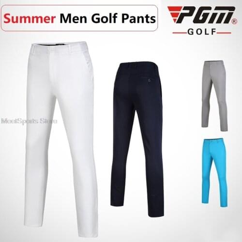 Pgm Mens Golf Pants Dry Fit Breathable Sports Trousers Male Elastic Casual Leisure Long Pants For Spring Summer Split Design