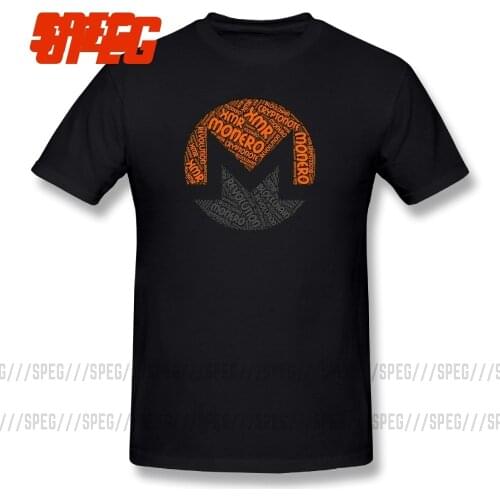 Crew Neck Monero XMR Revolution Block Chain CryptoNote Word T-Shirts New Style Simple T Shirt 100% Cotton Male Short Sleeves Tee