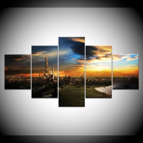 Canvas Prints Painting Cuadros Home Decoration Canvas Abstract 5 Panel Skateboard Wall Art Pictures Painting For Living Room