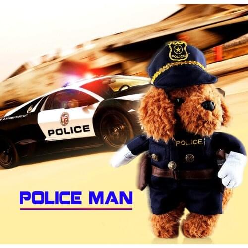 Cosplay Policeman Dogs coat For Small pets clothing Winter French Bulldog Jacket Standing Halloween Costume Chihuahua Clothes