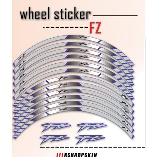 Suitable For Yamaha FZ 1 FZ-6 fz 07 09 17 Inches Motorcycle Refitting Waterproof Reflective Wheel Hub Sticker Personality Decal