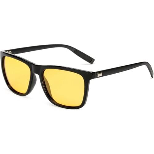 Polarized Men Women Night vision Sunglasses Drive Yellow Lens Vintage Square Male Female Sun Glasses for men High quality