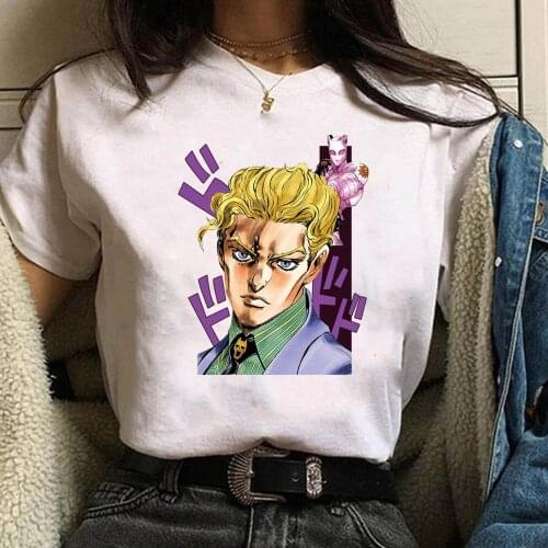 Casual Loose Anime Shirt Man and Woman White T-Shirt Fashion Jojosbizarre Adventure Yoshikage Kira