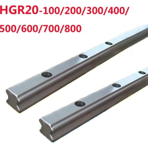 1PC HGR20-L100/200/300/400/500/600/700/800 Square Linear Guides without Slider