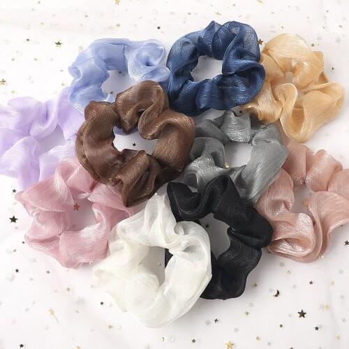 2020 Summer Mesh Scrunchie Women Girls Elastic Hair Rubber Bands Accessories Tie Hair Ring Rope Holder Headwear