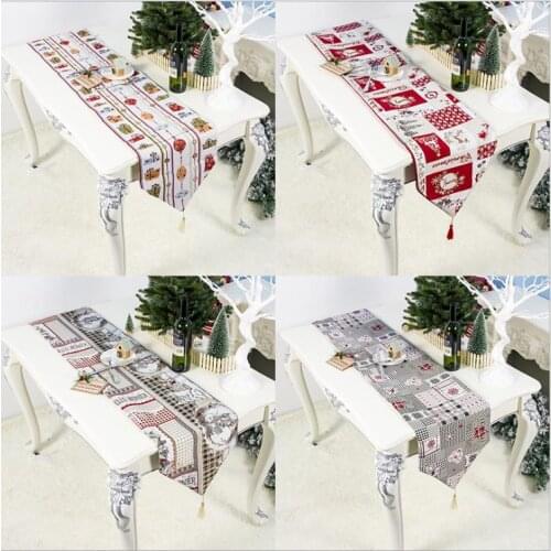 6 Colors Embroiderd Christmas Table Runner Party Wedding Tablecloth Home Cover