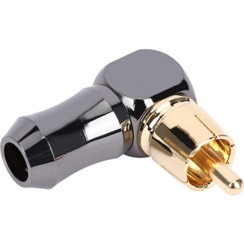 RCA Right Angle 90 Degree Male Plug 6.0mm Audio Video Connector Soldering Adapter