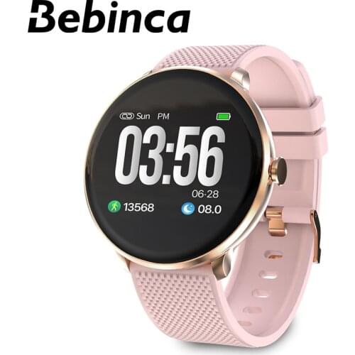 Android Smart Watch for Women Waterproof Sports and Fitness Tracker Full Touch PPG Heart Rate Blood Pressure Monitor Pink