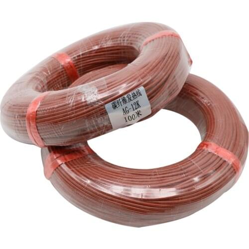 1Roll100M 12K 33Ohm Farm Heat Preservation Box Heating Floor Heating Cable System 3.0mm Carbon Fiber Wire Floor Silicone Hotline