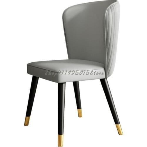 Light Luxury Dining Chair Home Restaurant Simple Modern Nordic Solid Wood Shell Chair Hotel Net Red Backrest Chair