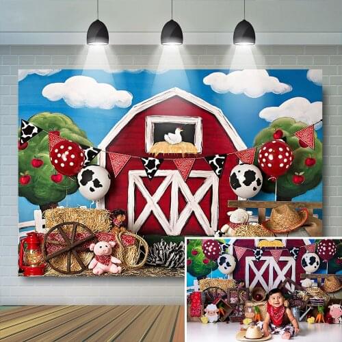Farm Theme Kid Photography Background Old Barn Birthday Party Baby Shower Artistic Backdrop Photocall Newborn Photo Studio