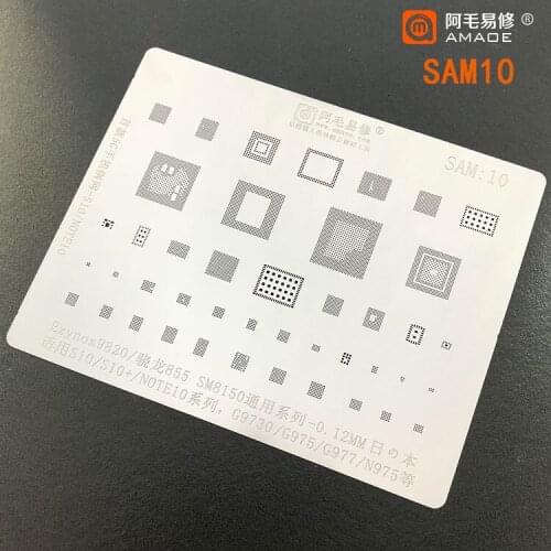 BGA reballing stencil For SAMSUNG S10 S10+ Note10 G9730 G975 N975 SM8150 Exynos 9820 855 CPU RAM WIFI Chip Tin Plant Net