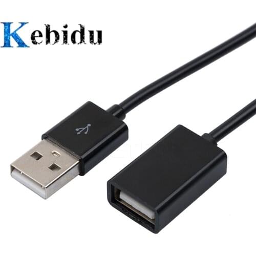 Kebidu 0.5M 1m USB 2.0 Male to Female Extension Data 1M Extender Charge Extra Cable for iphone 4 5 6 Plues Samsung