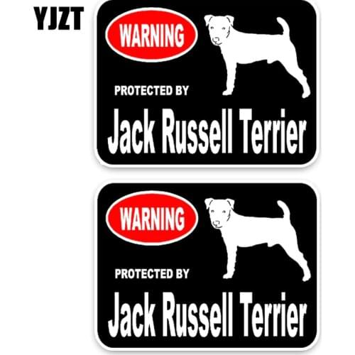 YJZT 15*11.4CM 2X Jack Russell Terrier Dog PVC Car High Quality Sticker Decoration Graphic C1-4563