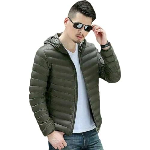 Factory Sale Mens Lightweight 90% Down Jacket Hooded Puffer Parka Coat New