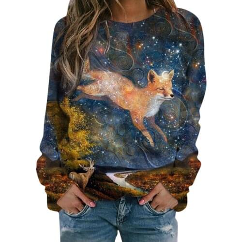 Sweatshirts Women Autumn Kawaii Cartoon Print Hoodie Casual Loose Round Neck Pullover Comfy Harajuku Long Sleeve Sudaderas Mujer