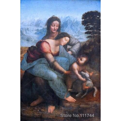 Famous art The Virgin and Child with St Anne Leonardo Da Vinci painting High quality Hand painted