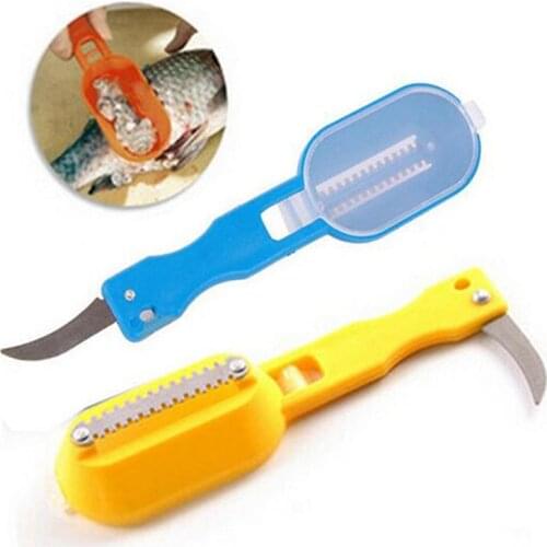 1pc Fast Cleaning Fish Scale Remover Scaler Scraper Brush Knife Kitchen Tool