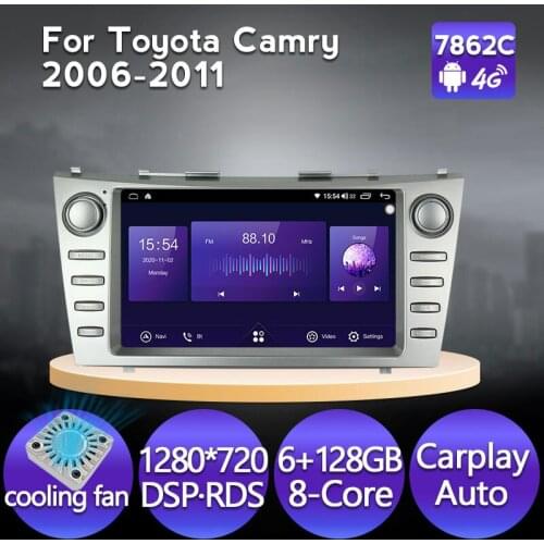 1280*720 IPS Screen DSP RDS Android 11 Carplay Auto Car Multimedia Player For Toyota Camry 2006-2011 GPS Navigation Head Unit BT
