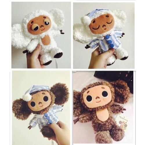 2PCS Russia Cheburashka Big Ear Monkey plush toys for Children Big eyes Long Plush stuffed Animals Monkey dolls for girls gift