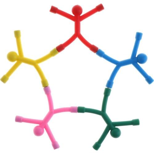 5pcs Novelty Curiously Awesome Gift Mini Q-Man Cute Rubber Toy Pressure-relief toys Relaxing toys