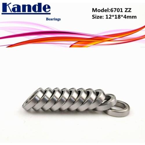 6701ZZ 10pcs 12x18x4 ABEC-1 6701 ZZ Thin Section Deep Groove Ball Bearing 6701