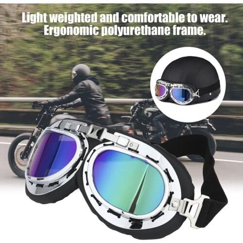 85% Hot Sales!!! Vintage Windproof Motorcycle Scooter Goggles Helmet Motocross Glasses Eyewear