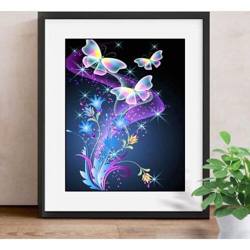 Full Round Drill 5D DIY Diamond Painting Butterfly Diamond Embroidery Cross Stitch Mosaic Home Decor