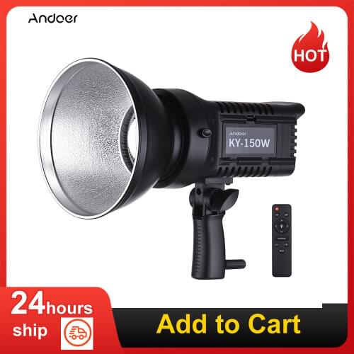 Andoer LED Video Light Studio Portrait Lamp 150W Daylight 5600K CRI93+ TCLI95+ 16000LM Brightness Dimmable Bowens Mount