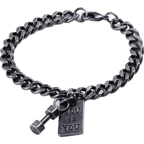 Dumbbell Bracelet Fashion Fashion Brand Temperament Wild Couples Pendant Personality Trendy Street Ornament