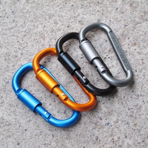 High Quality Bold 8cm With Lock D-type Carabiner Quick-hanging Nut Buckle Color Hanging Buckle Aviation Aluminum Alloy