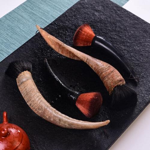Tea Brushes with Horn Handle Kung Fu Accessories Tray Toy Pot Brush