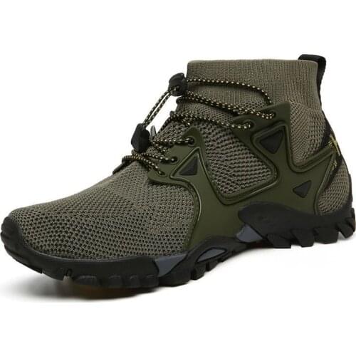 Breathable Mesh Men Tactical Boots Hiking Soft Shoes Outdoor Non-Slip Durable Trekking Climbing Designer Wading Water Sneakers