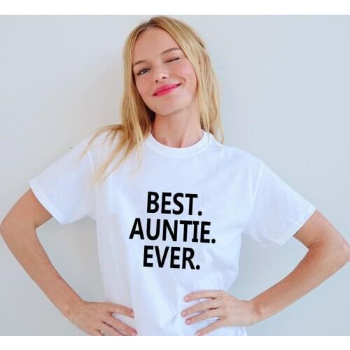 Best Auntie Ever Print Women Harajuku Short Sleeve Aesthetic T Shirt Gift for Aunty Summer Female Tumblr Tops Tees Camisetas