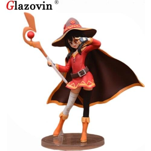 Glazovin 20Cm KonoSuba Gods Blessing On This Wonderful World Megumin Action Figure PVC Collection Model Toys Gifts