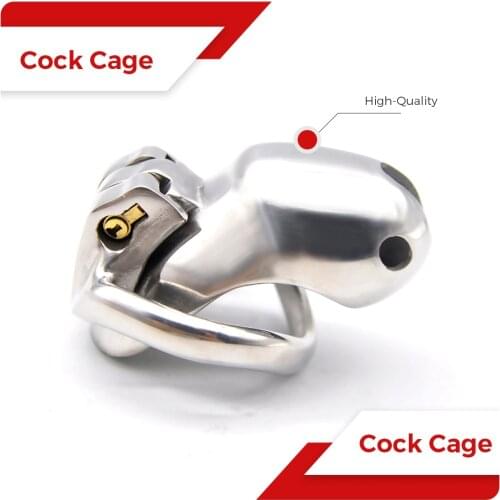 HTV3 BDSM Stainless Steel Male Cock Cage Penis Ring Lock Chastity Device Belt Fetish Roleplay Ourdoor Wear Adult Gay 18+ Sex Toy