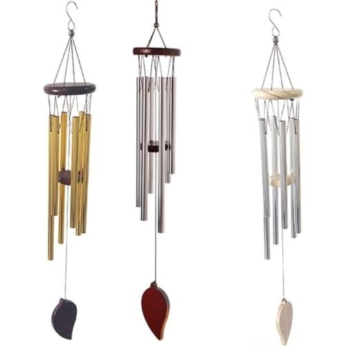 Classic Solid Wood Aluminum Tube Creative Metal Wind Chime Hanging Decoration Home Shop Decoration Craft Gift