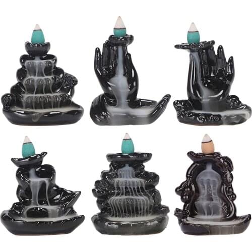 Multi Style Zen Incense Burner Fountain Backflow Aroma Smoke Censer Holder Backflow Incense Holder Incense Burner Home Crafts