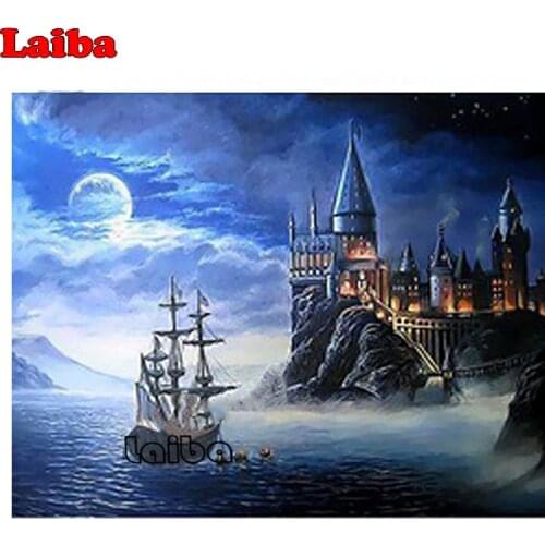 Potter Castle landscape DIY 5D Diamond Painting Cross Stitch Mosaic handmade Embroidery Diamond full Square round drill kids art